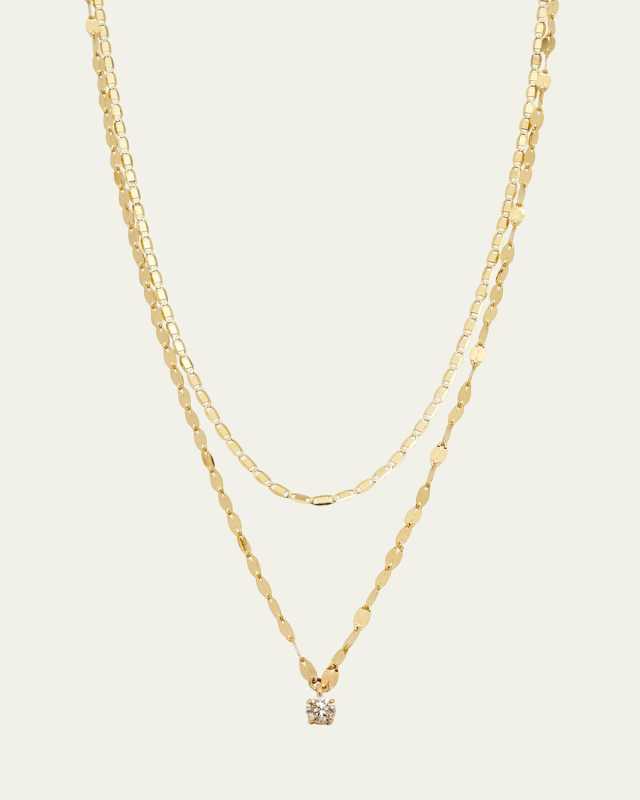 Solo Double-Strand Necklace with Diamond